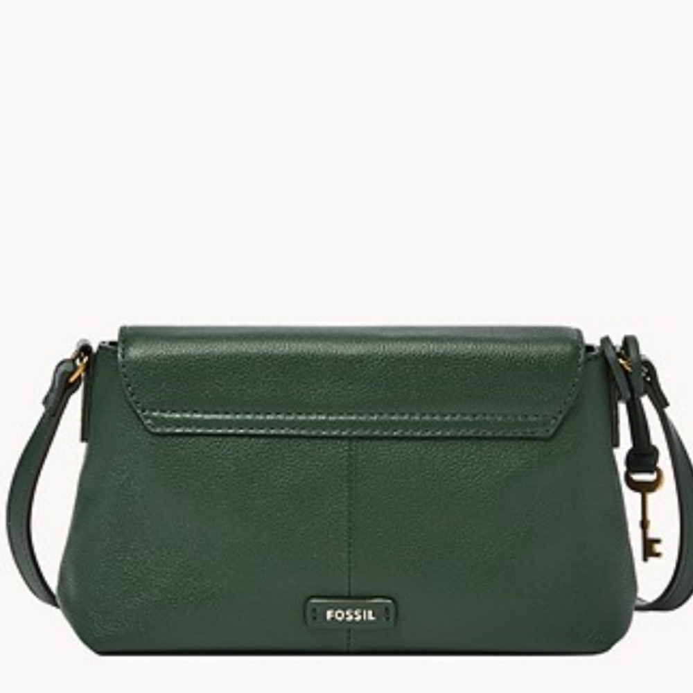 Fossil Gabriella Green Leather Small Flap Crossbody Bag - Picture 4 of 9